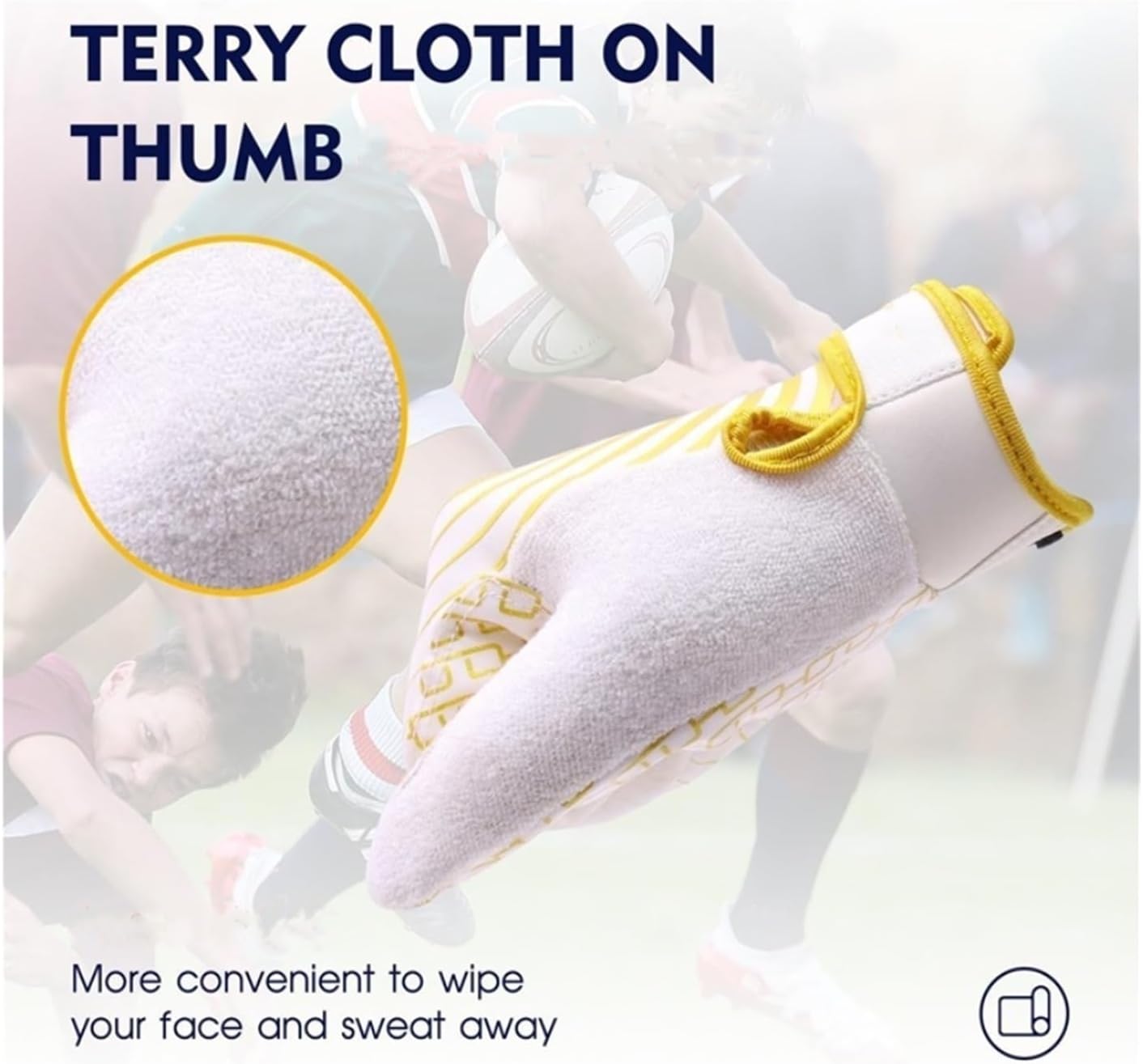 Rugby Gloves，Silicone Anti Slip Outdoor Sports Gloves for Boys Girls, Sticky Wide Receiver