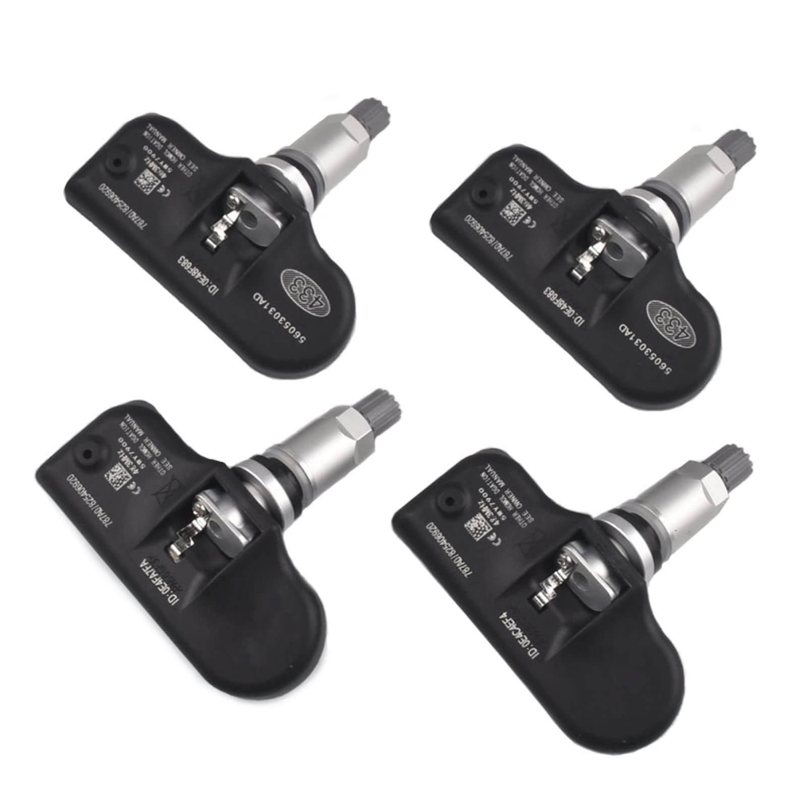 Capteurs de Pression des pneus TPMS (référence 56053030AC, Lot de 4) pour Jeep Compass, Grand Cherokee, Liberty et Patriot (2005-2013).