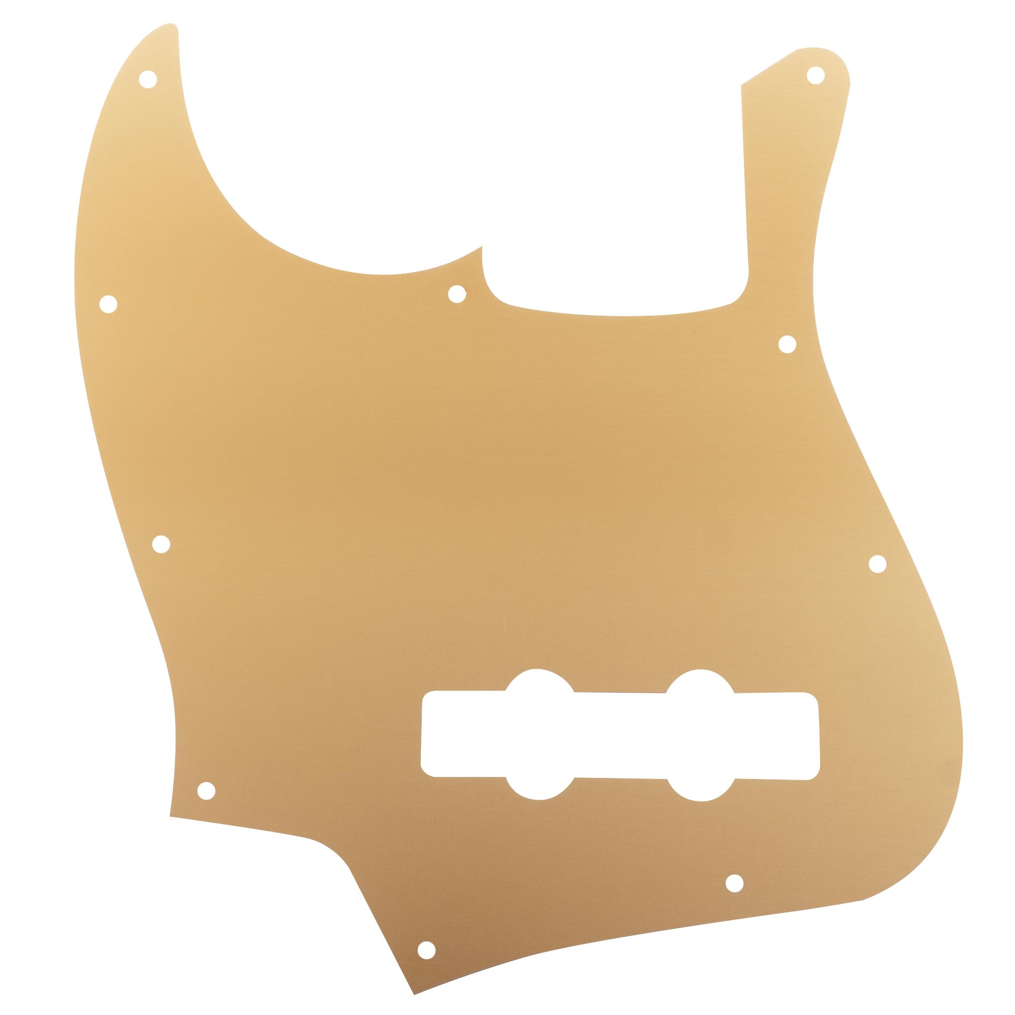 Musiclily Ultra 10 Holes Anodized Aluminum J-Bass Pickguard for Fender American Standard Jazz Bass Gold - Image 3