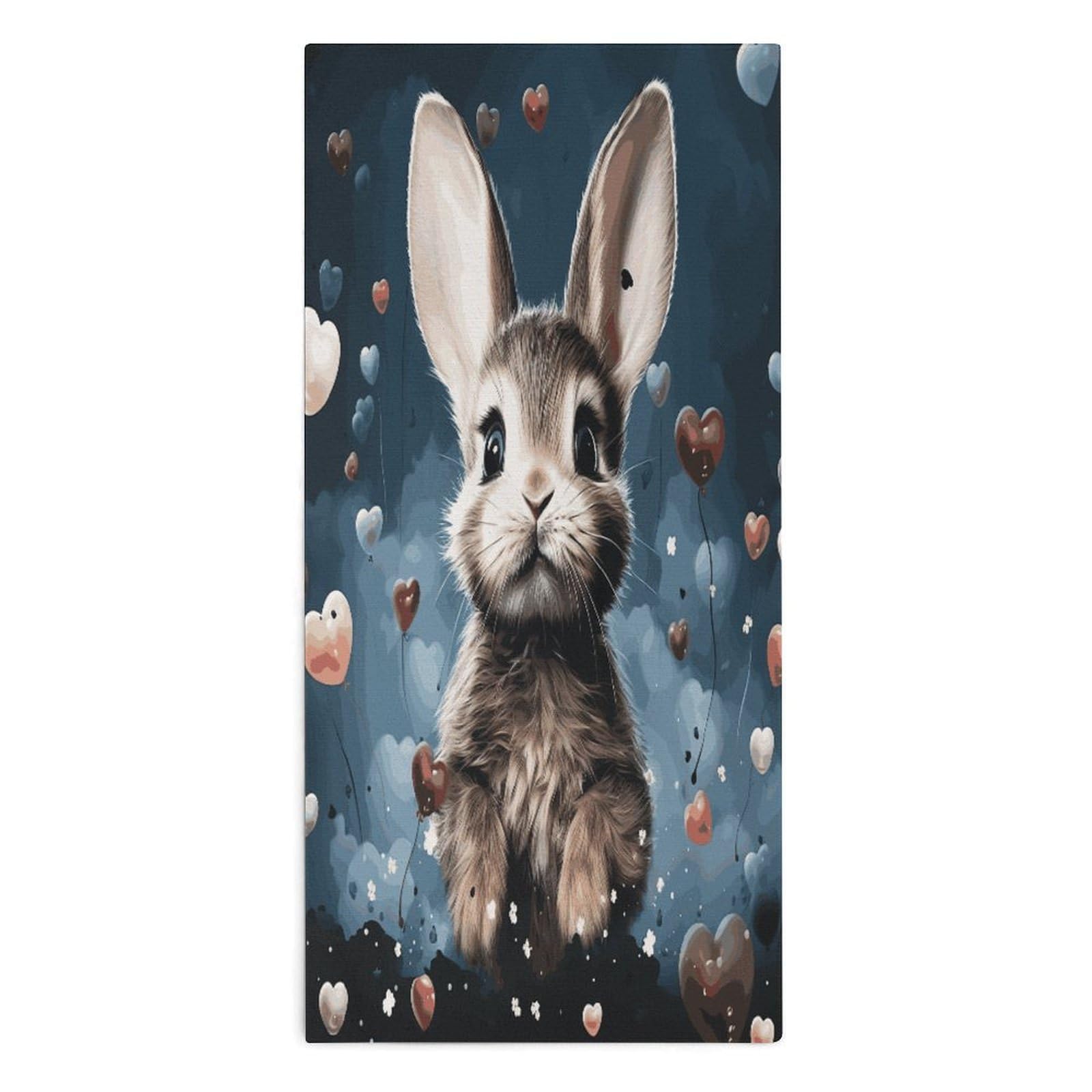Btcowzrv Style Heart Shape And Bunny Bath Towel Beach Towels Shower Towel