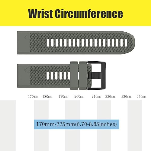 Vista 70 de NotoCity Compatible Fenix Band 26mm Width Soft Silicone Watch Strap for Fenix 5X Plus, 6X, 6X Pro, 3, 3 HR, Descent MK1, D2 Delta PX, D2 Charlie, 8