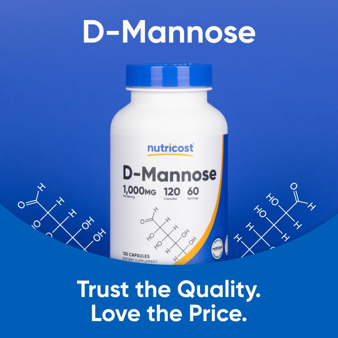 Nutricost D-Mannose (1,000mg Per Serving) 120 Capsules, 60 Servings — Amazon image 5