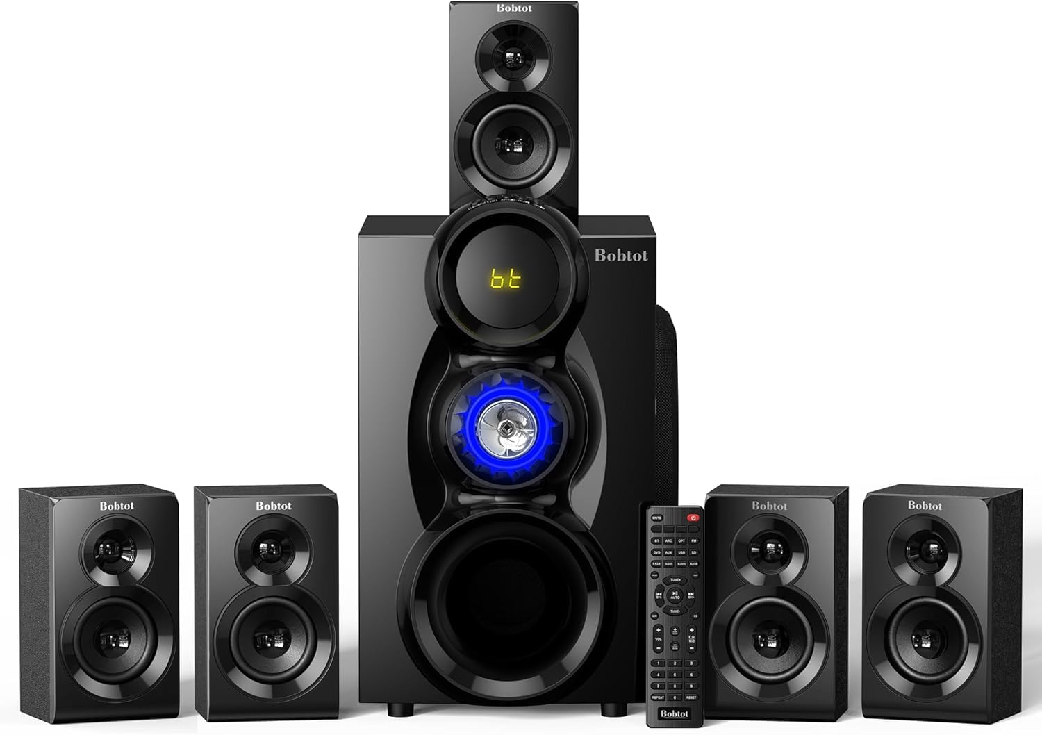 The Best Home Cinema Systems Surround Sound of 2026 to Upgrade Your Home Bobtot Wireless Surround Sound System Home Theater System, 1000W Surround Speakers 8 Subwoofer 5.1/2.1 Channel Deep Bass with ARC Optical Bluetooth Karaoke Input