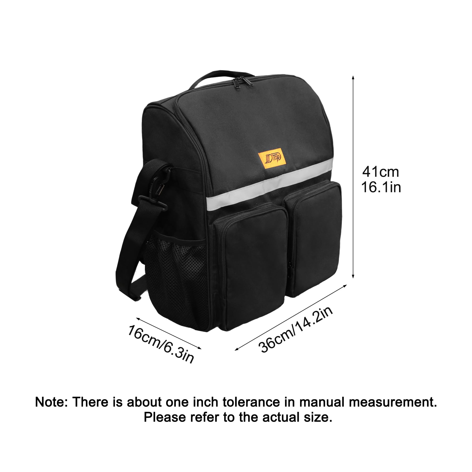 Mochila para silla de ruedas, bolsas para colgar en la parte posterior para usuarios de sillas de ruedas, bolsa impermeable para accesorios de silla de ruedas con tiras reflectantes (negro)