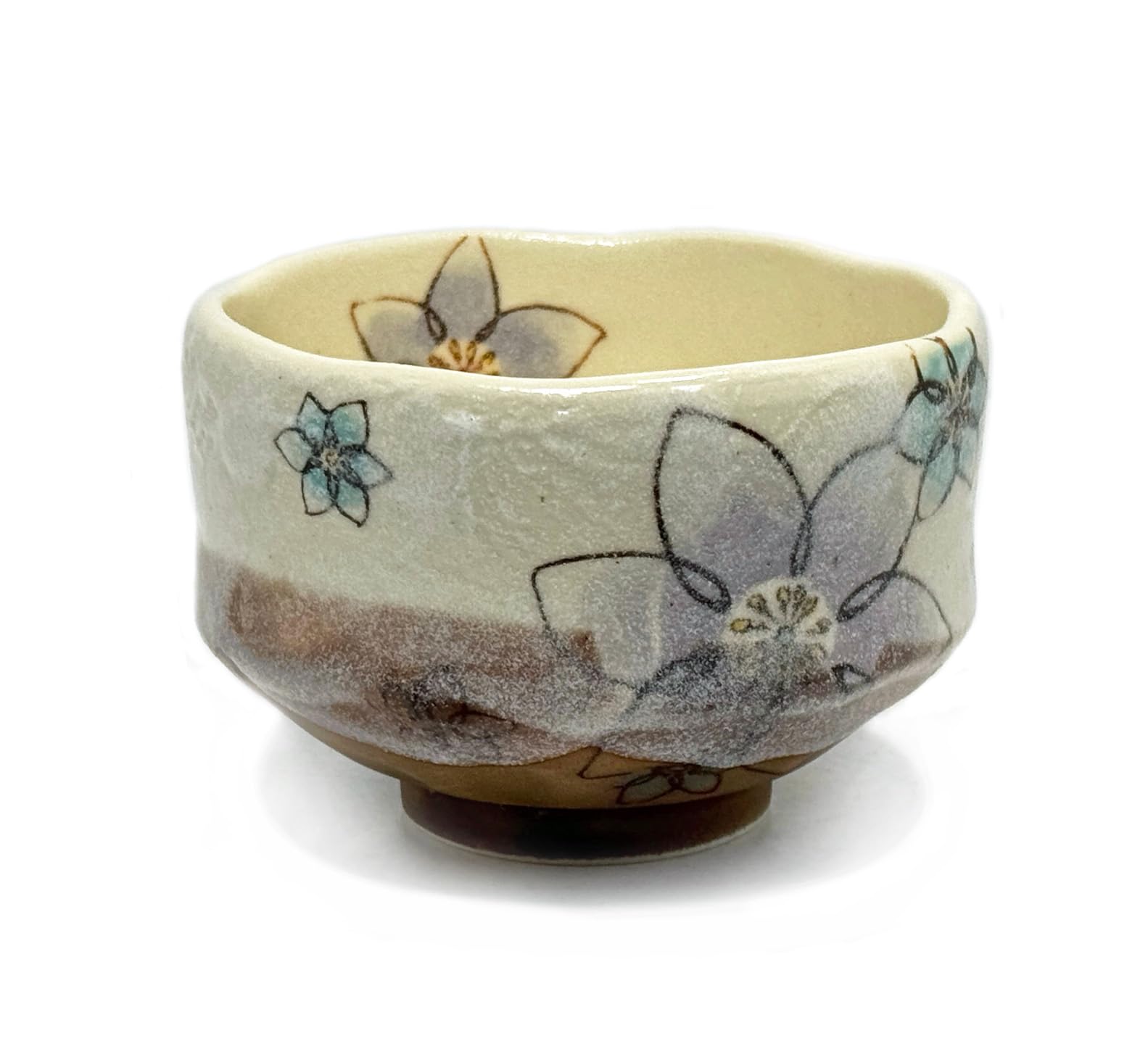 aquanaut Mino Ware Matcha ciotola Chawan Clematis Dia 9 cm Made in Japan