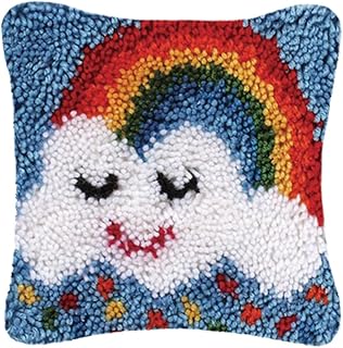 Kits De Crochet De Loquet Taie d'oreiller Kit De Broderie Bricolage Housse De Coussin Au Crochet pour La Décoration De La Maison De Noël, Kits De Point De Croix en Fil pour Adultes Et Débutants