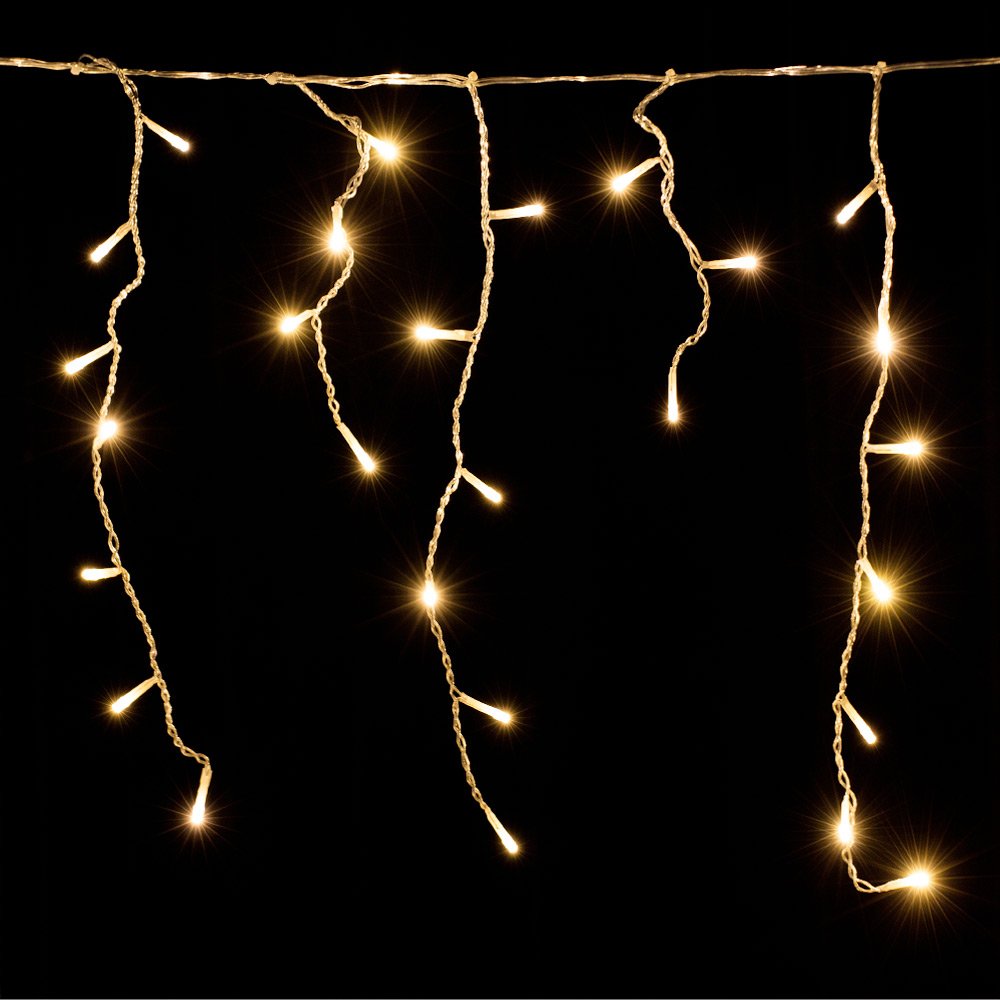 Monzana® Lichterkette 600 LED 20m Fernbedienung 8 Leuchtmodi IP44 Innen Außen Regenlichterkette Lichtervorhang Eisregen warmweiß Weihnachtsbeleuchtung