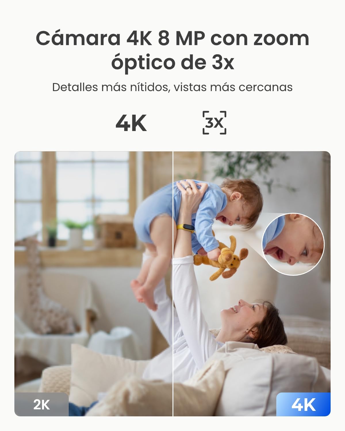Reolink Home Hub Mini + 2× E1 Zoom，Cámaras 4K Interior con Giro/Inclinación，Zoom Óptico 3X, Detección de Llanto y Movimiento y Centro de Seguridad Todo en Uno con Almacenamiento Local y Acceso Remoto