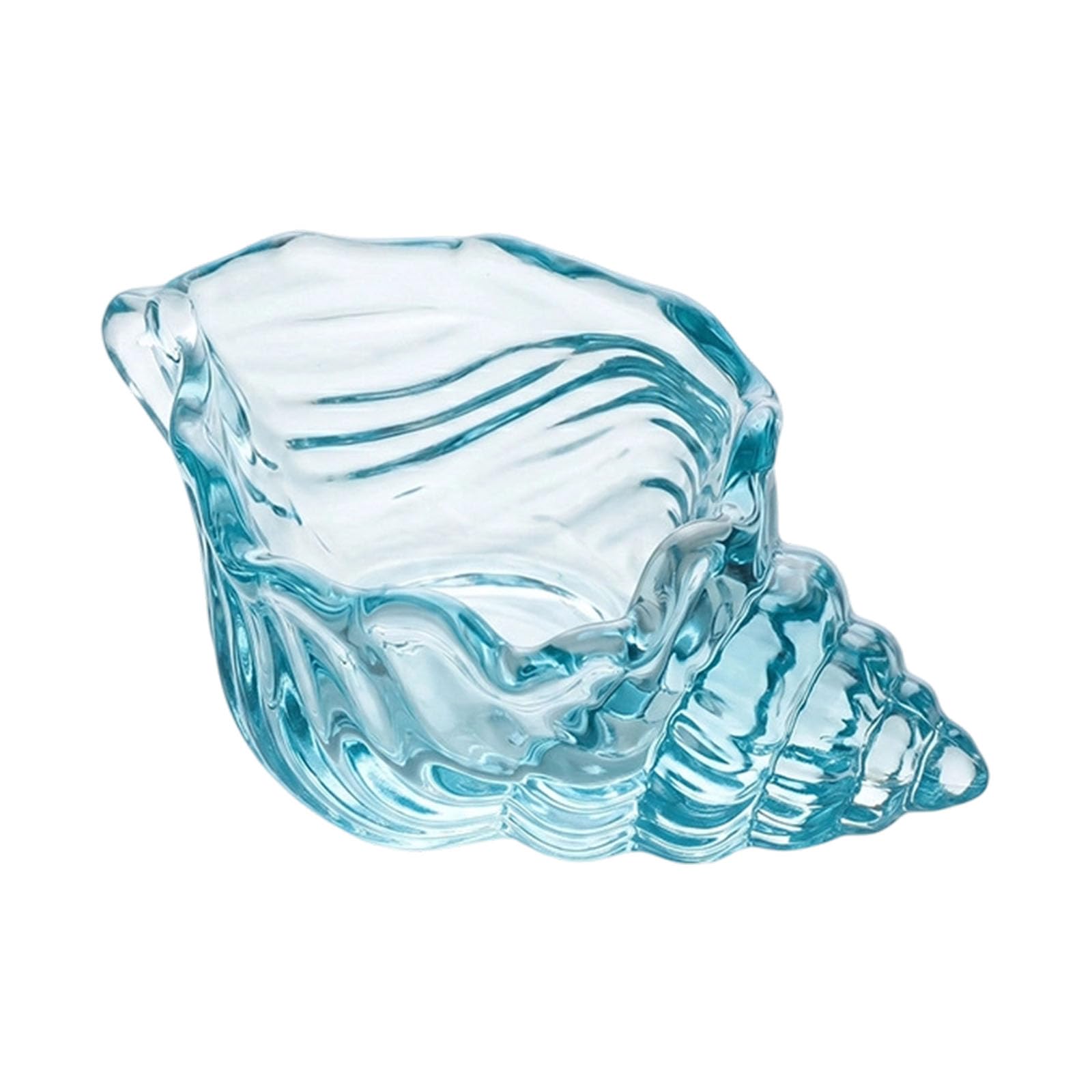 Conch Shaped Glass Holder for Coastal Tabletop Decor, Tealight Display Accent and Small Decorative Catchall Bowl Coastal Decor Accent Home Ornament Glass Decorative Catchall Beach Inspired Bowl