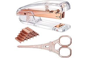 Charming Rose Gold Scissors and Stapler Set