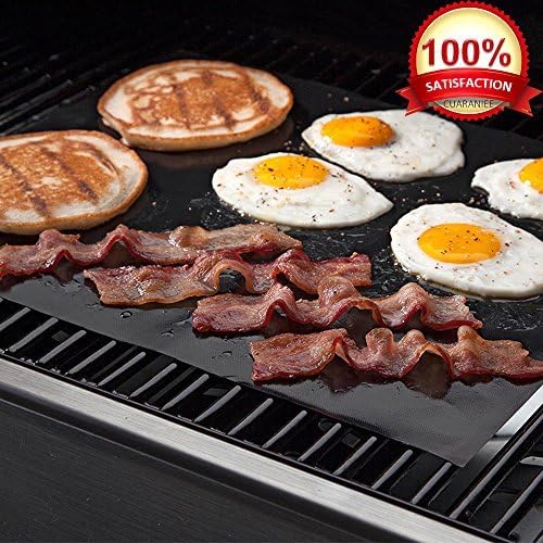 KOLPCTT Calidad Premium no-stick Baking Mat & Cookie Hoja – Teflón parrilla para barbacoa hoja/Mat, Negro (15.7" x 13")