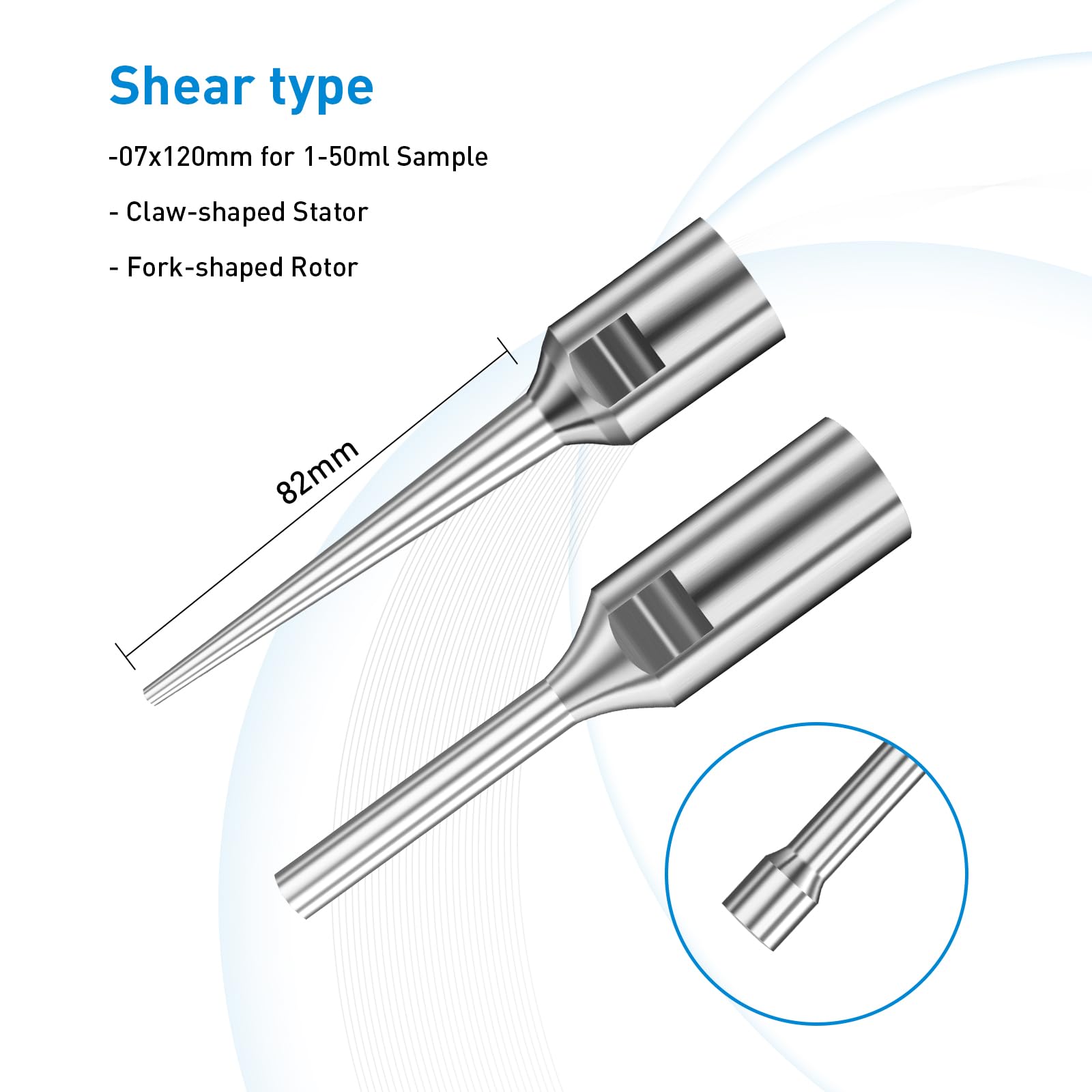 Sonda homogeneizadora ultrasónica, accesorios de homogeneizador sonicador de laboratorio, sonda Φ3Φ6Φ8 mm, aleación de titanio (1 de cada uno de los diámetros de 6 mm y 8 mm)