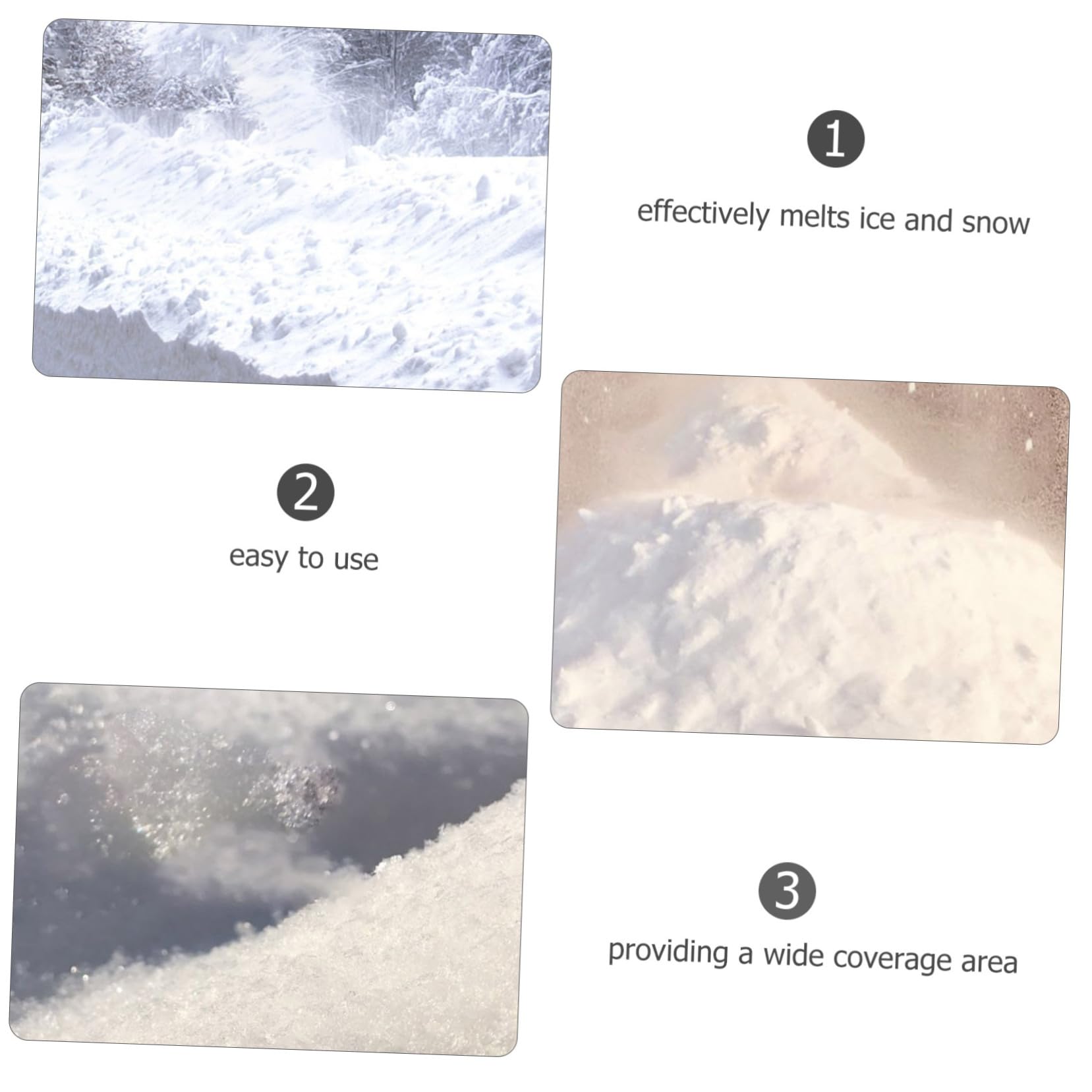 Toyvian Agente para Descongelar Carreteras, 1kg, Derretimiento Rápido de Nieve y Hielo, Uso en Vías y Distintos Lugares