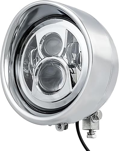 Miniatura 6 de FATECIM Faro delantero LED redondo de 7 pulgadas para motocicleta con visera de 7 pulgadas, luz alta y baja, montaje inferior universal para Harley