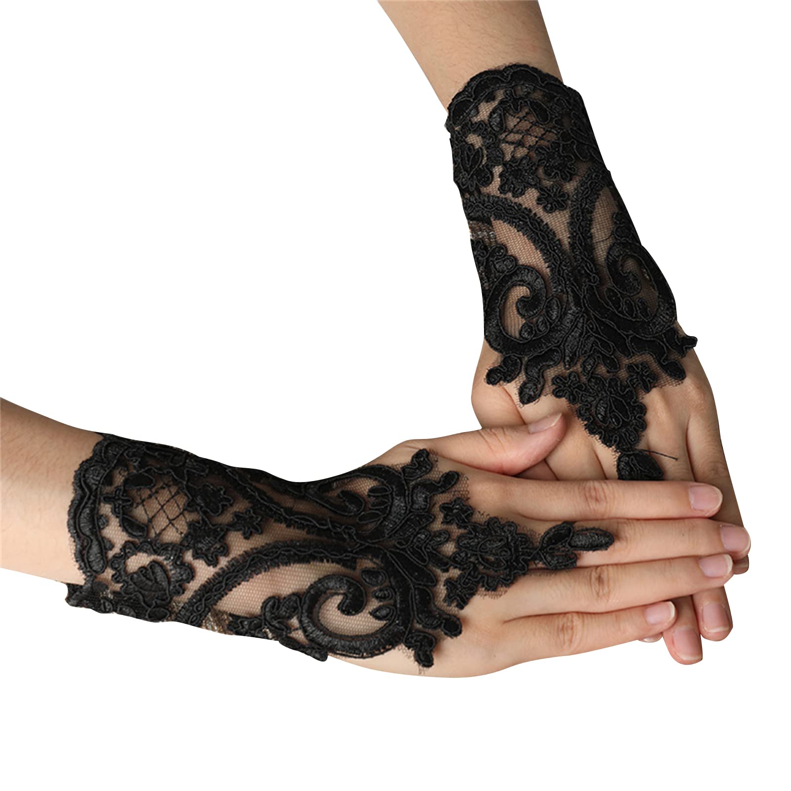 Embroidery Lace Vampires Decors Jewelry Medieval Bride Gloves For Woman Steampunk Cosplay Jewelry
