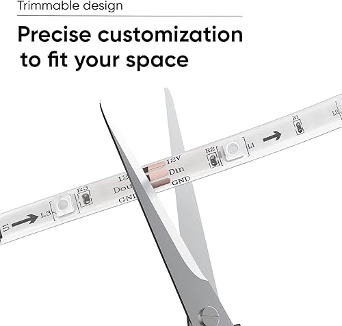 Miniatura 7 de Wyze Lifestyle Tira de luces Pro de 32.8 pies, tira de luces LED WiFi, control de segmentos multicolor, 16 millones de colores, revestimiento