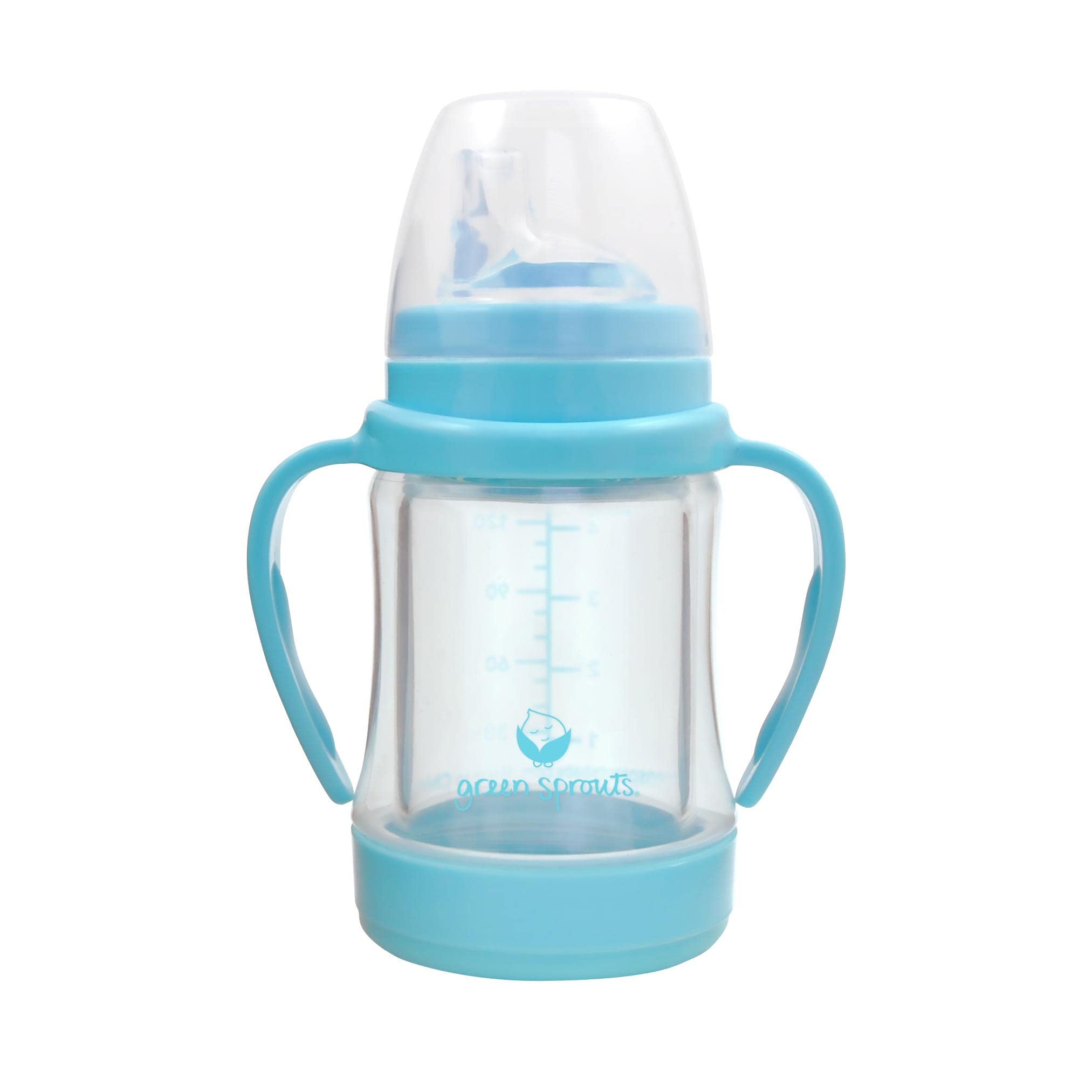green sprouts Glass Sip & Straw Cup, Light Aqua, 6 Months+, 4 ounces