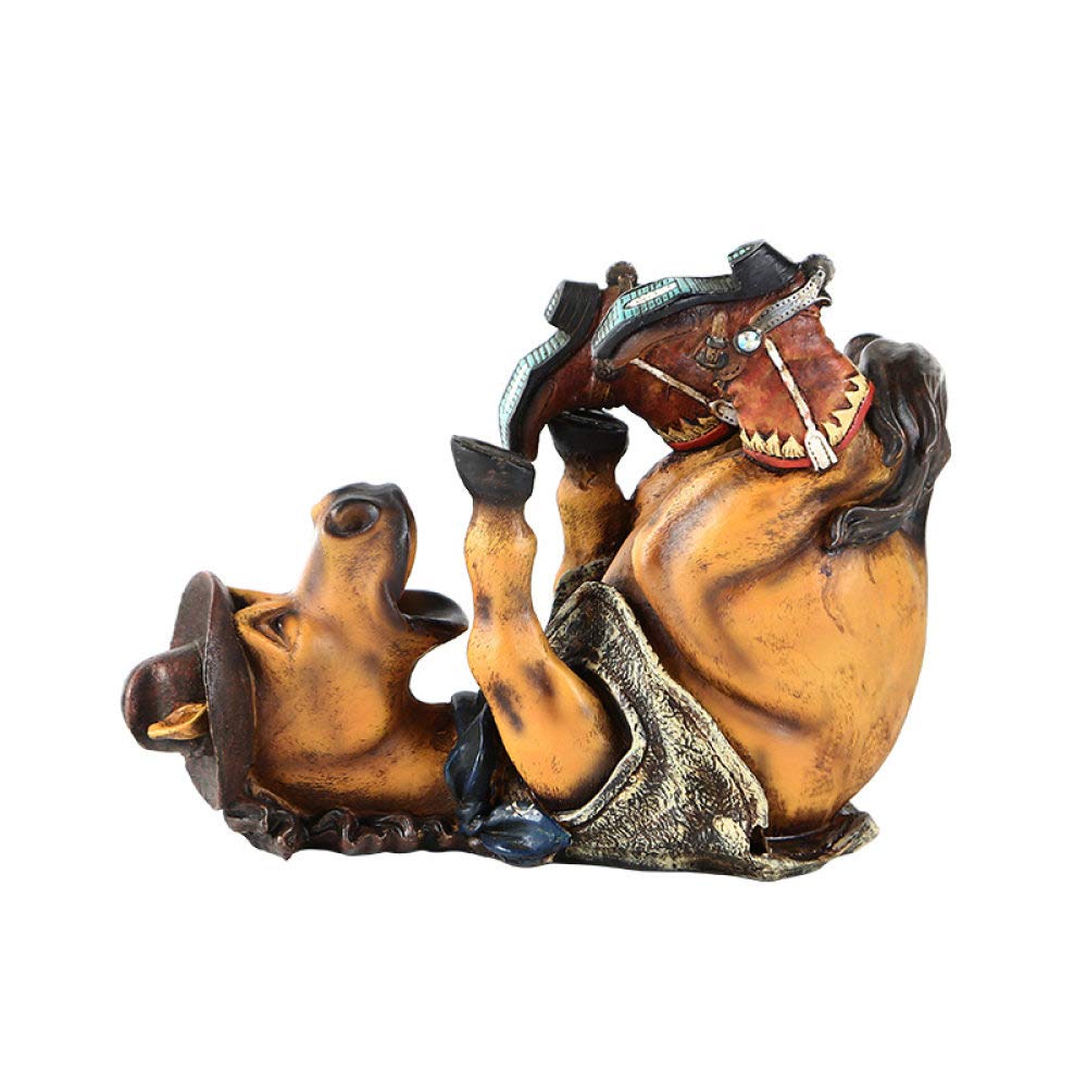 Statue de cheval rétro en résine petite sculpture décorative pour maison et meuble à vin