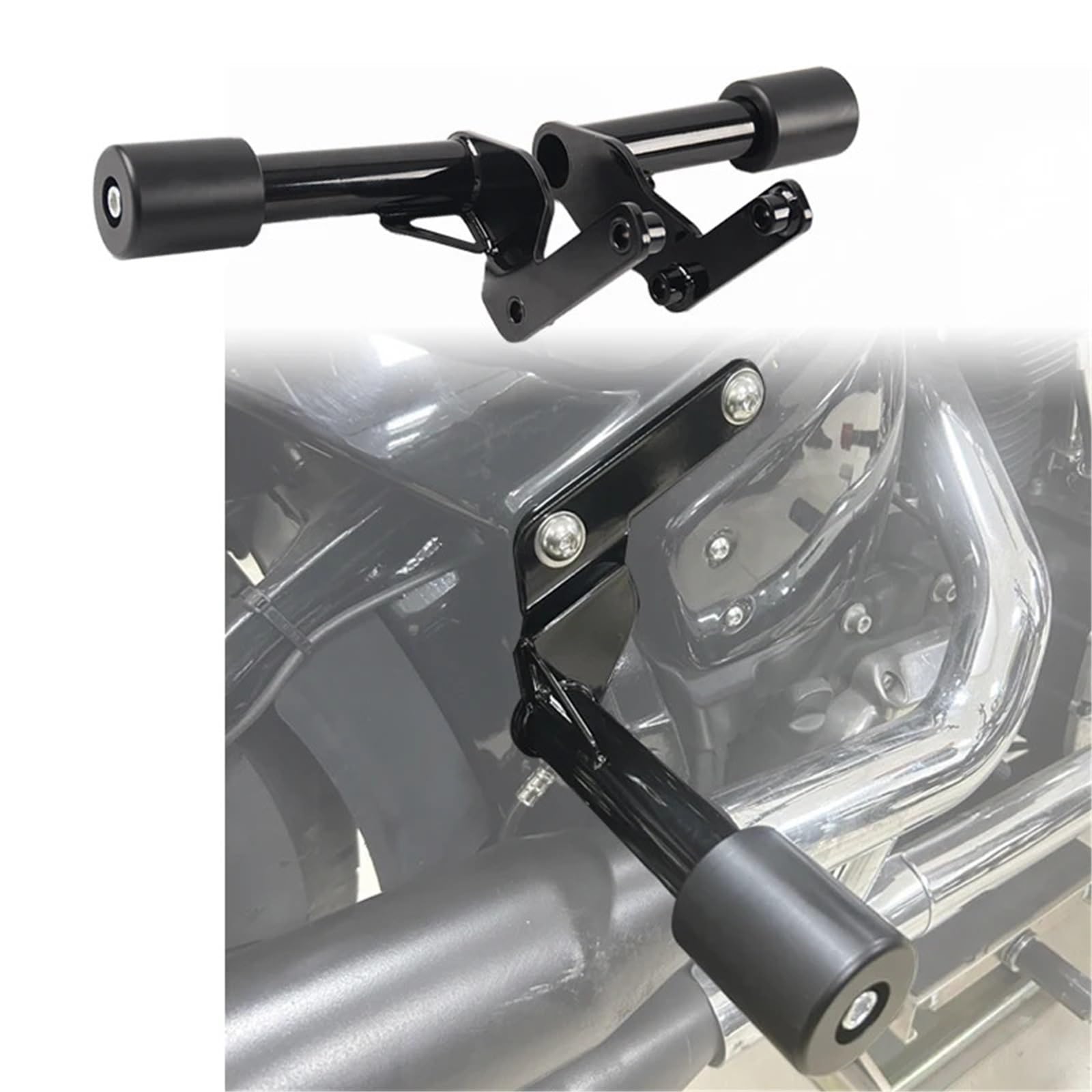 Osłona Podwozia Motocykla Do Softail M8 2018 w górę Osłona tylnego zderzaka ze stali nierdzewnej w kolorze błyszczącej czerni Podwozia Motocykla