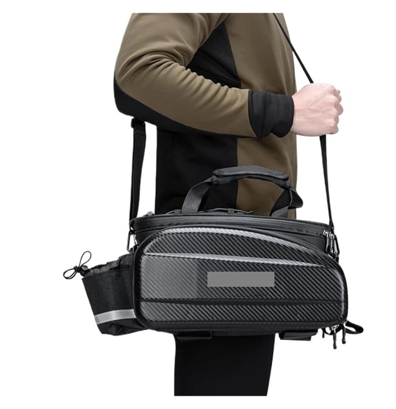Compatible con Bolsa de Bicicleta poliéster EVA 17-31L, Resistente al Agua, Accesorios Grava montaña for Viaje Gran Capacidad(Black Expandable)
