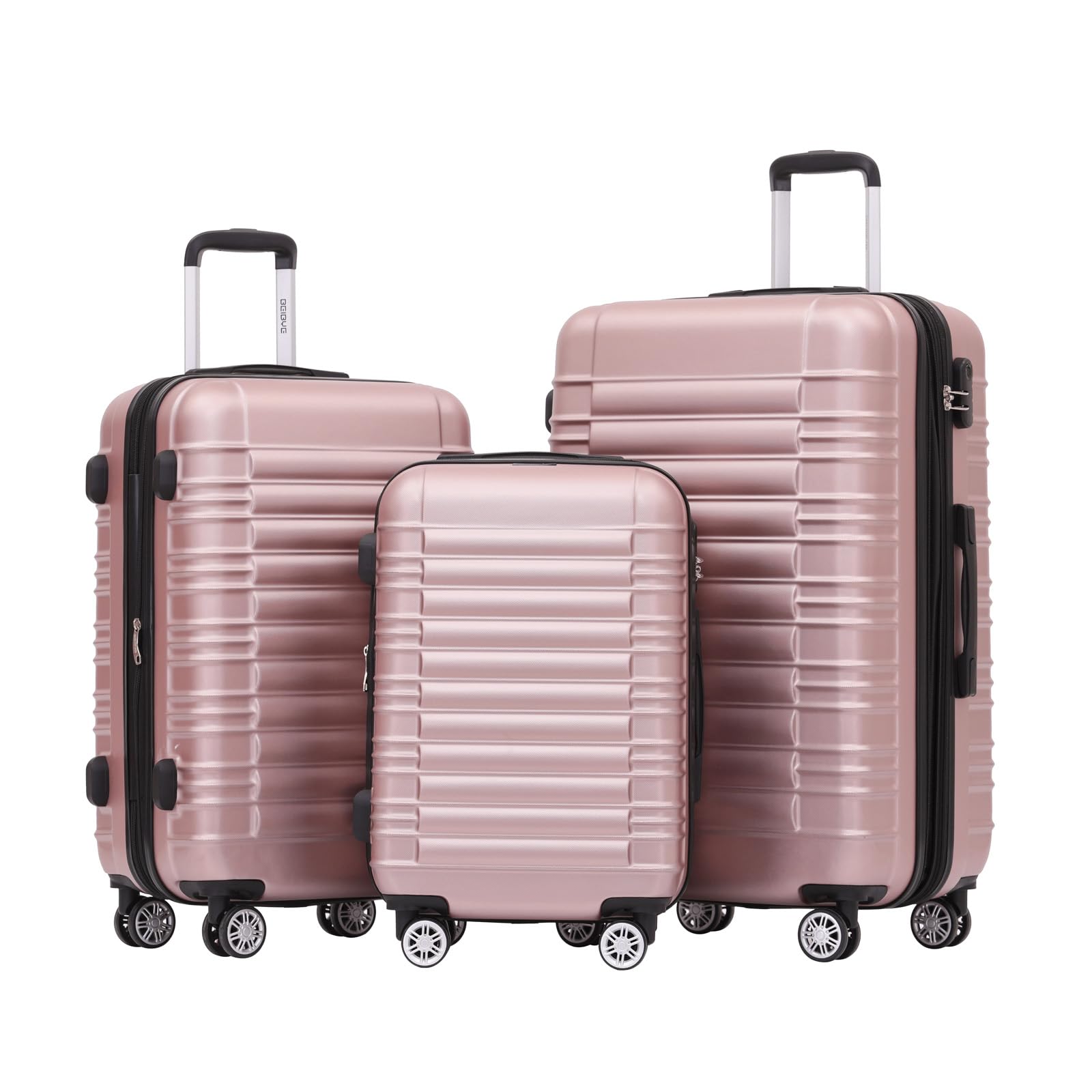 BEIBYE 2088 Zwillingsrollen Reisekoffer Koffer Trolleys Hartschale M-L-XL-Set in 14 Farben