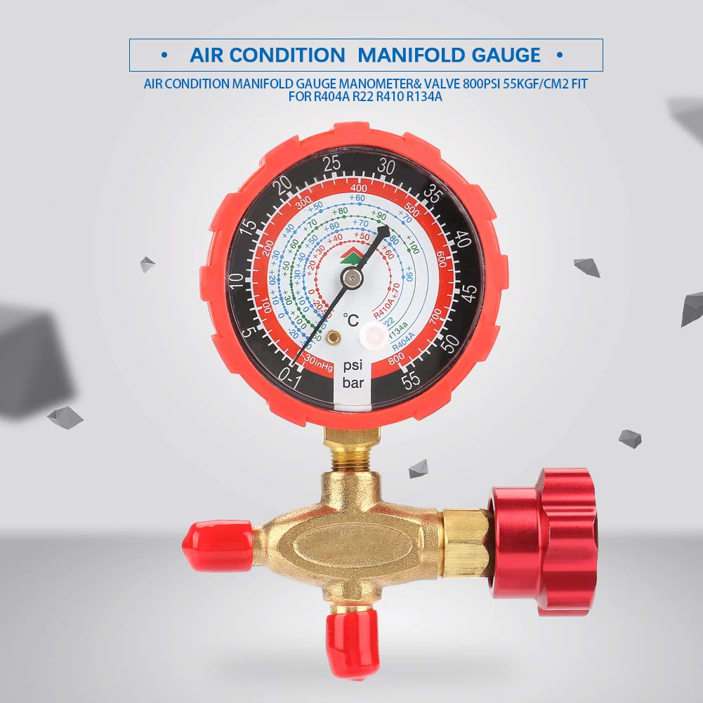 Manometer Valve, Clear Manifold Gauge Easy to Read High Reliability for R404a R22 for R410 R134A