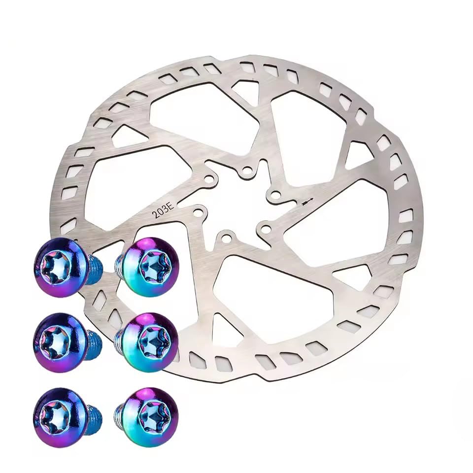 rotor mountainbike ZTTO 203mm Bike Disc Brake Thicken 2.3mm, More Durable Stainless Steel Bicycle Disc Brake Rotor with Colored Bolts for Road Bike, Mountain Bike, MTB, BMX (203mm) : Sports & Outdoors Farbe:Black / Red Game Gear Backlight DIY in performance 301