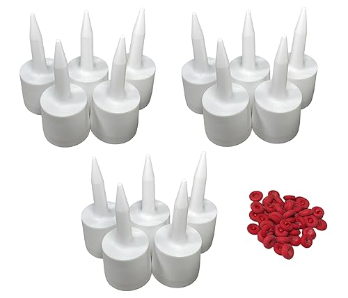 TubeANew - La solución para tubos secos o de calafateo (3 paquetes de 5) con 50 tapas de calafateo, tapa de ahorro de calafateo rojo, protector de