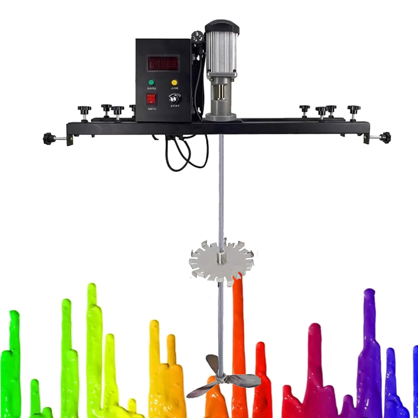 Mezclador de pintura eléctrico con soporte y hélice plegable, agitador de pintura resistente para una mezcla eficiente