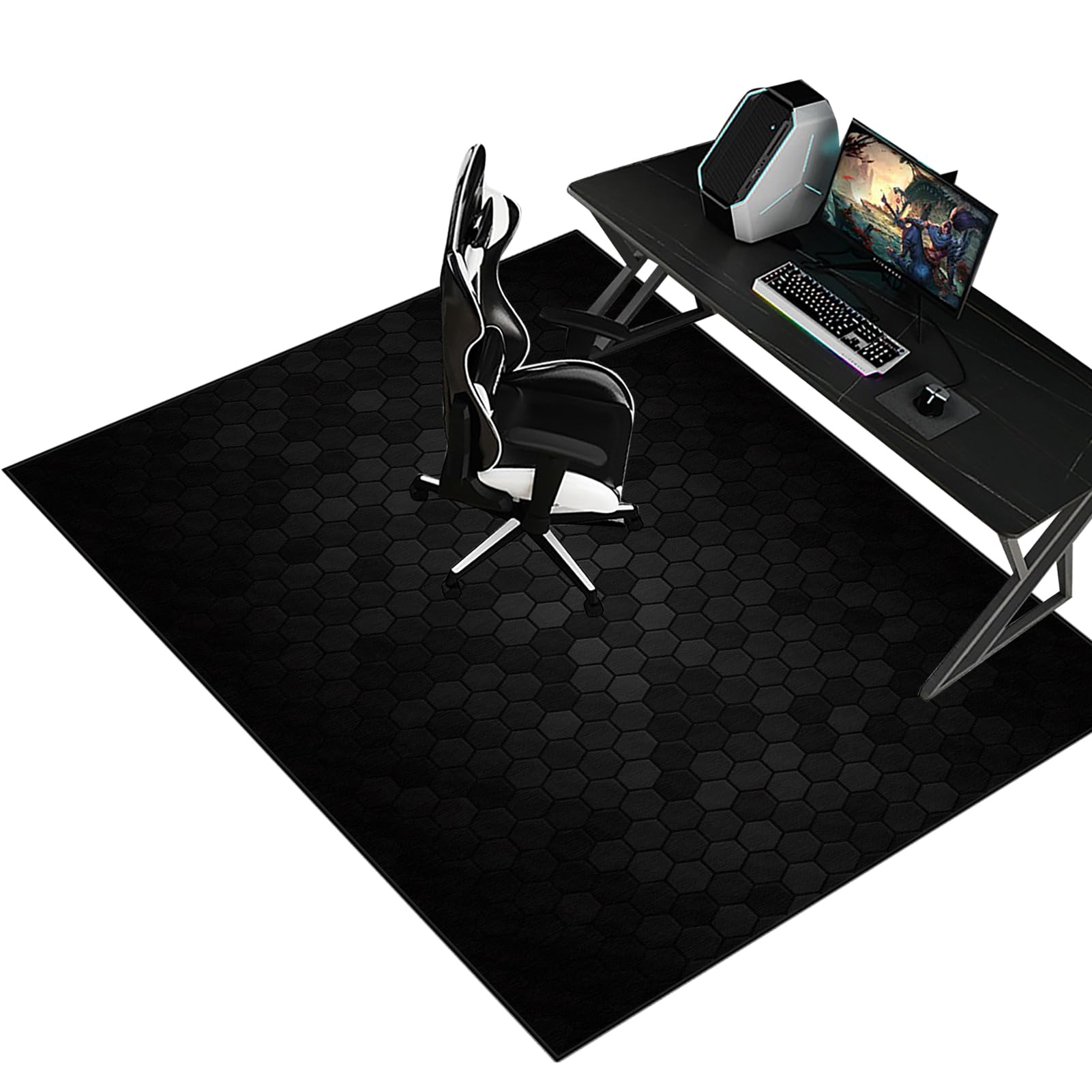 Fzamudng W1-76 Office Chair Mat For Carpet, Chair Mat For Hard Floors, Desk Chair Mat For Carpeted Floors, Floor Protector For Rolling Chair, Floor Mats Wood/Tile Protection Mat For Office & Home 140 X 180 Cm