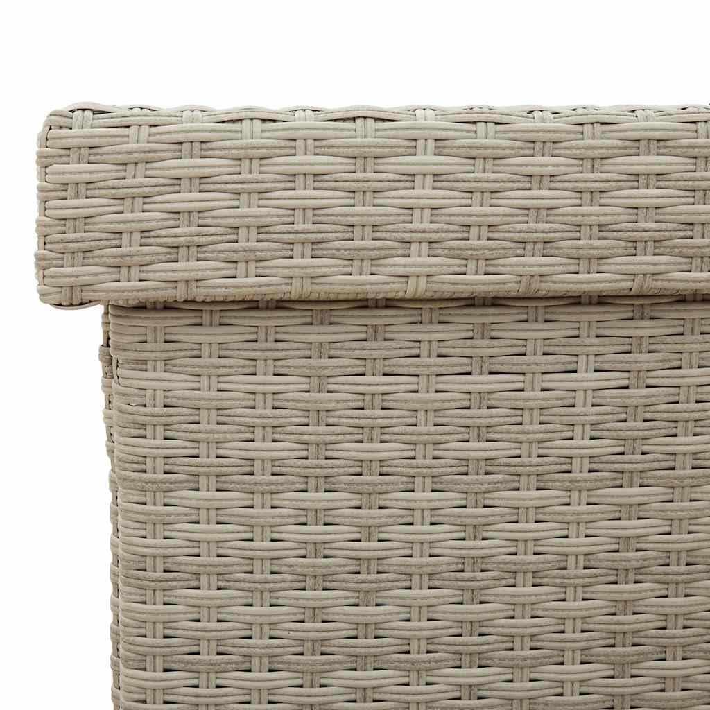 Generico Contenitore da Giardino con Ruote Grigio Chiaro Polyrattan,Cassapanche da Esterno,4103830