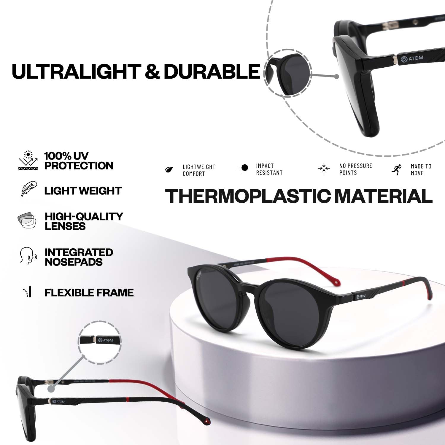 Gafas de bloqueo de luz azul ATOM 2 en 1 para niños, 100% protección UV con clip magnético, adecuadas para niños de entre 5 y 12 años para niños y niñas