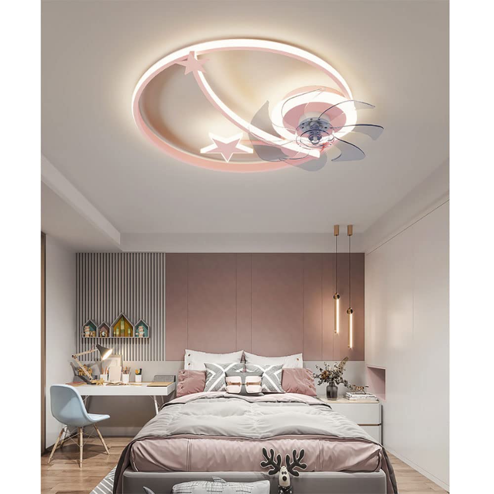 Lampa sufitowa LED z wentylatorem Pokój dziecięcy Wentylator Żyrandol 3-kolorowe wentylatory Lampa sufitowa Zdalne sterowanie Funkcja pomiaru czasu Ostrze wentylatora 3-biegowa zmienna Do Sypialnia