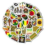 Reggae Stickers – Rasta Stickers, Jamaica Inspired Vinyl Decals – Waterproof Aesthetic Stickers for...