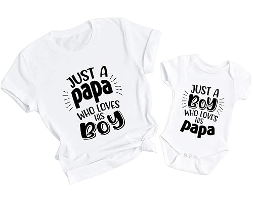 Just A Papa Who Loves His Boy, Daddy And Me Valentine Shirts, Valentine's Day Dad And Son Matching Outfits, Fathers Day Gift For Dada, Best Dad