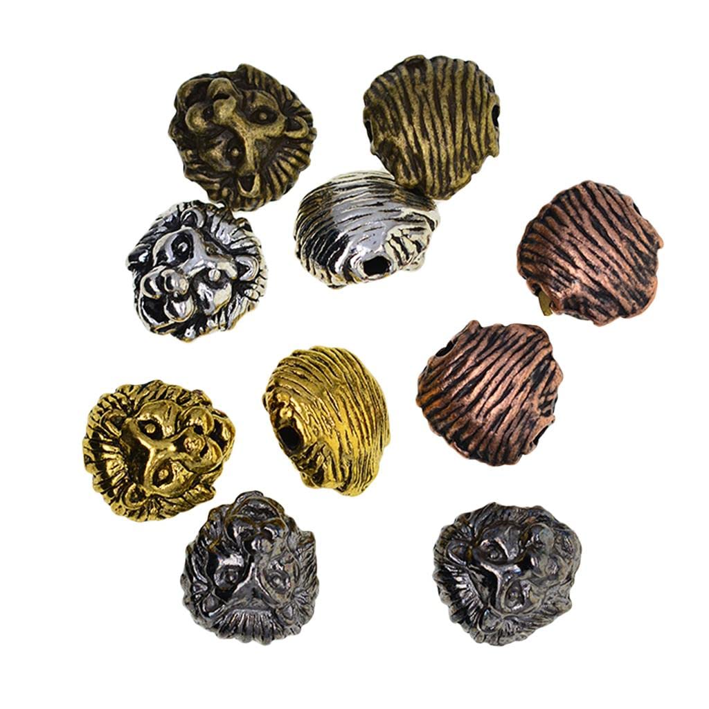 10 Piece Metal Lion Head Connector Charm Beads DIY Bracelet Necklace Jewelry-image-47
