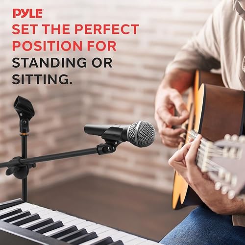 Miniatura 7 de Pyle PMKSKT35 - Soporte universal para micrófono de trípode ajustable  Par de soporte de micrófono de pie para estudio de piso de estudio de piso