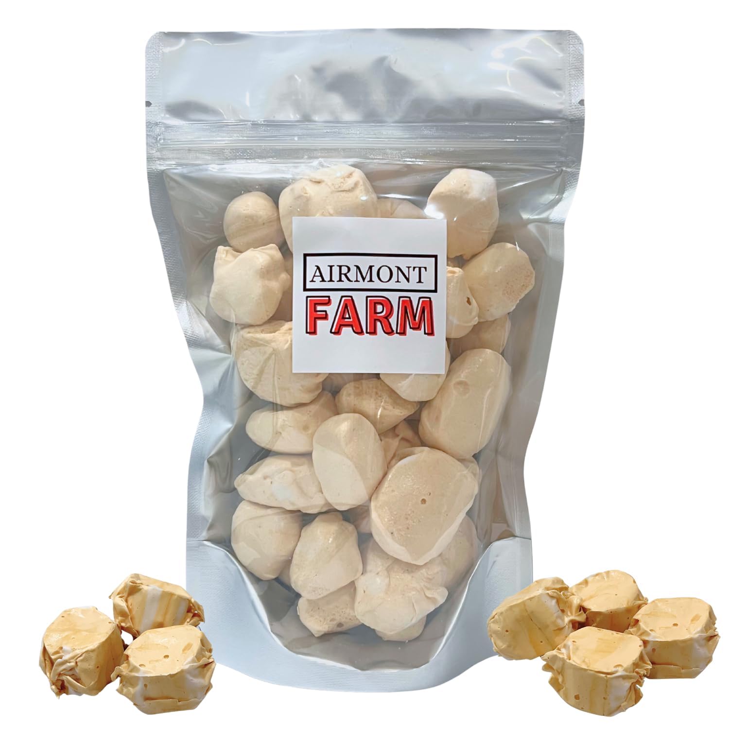 Freeze-Dried Candy Salt Water Taffy 2 oz - Cut To Bite Sized Pieces - Ships In Box - Deliciously Crunchy, Intense Flavor, Lightweight Snack (Butterscotch)
