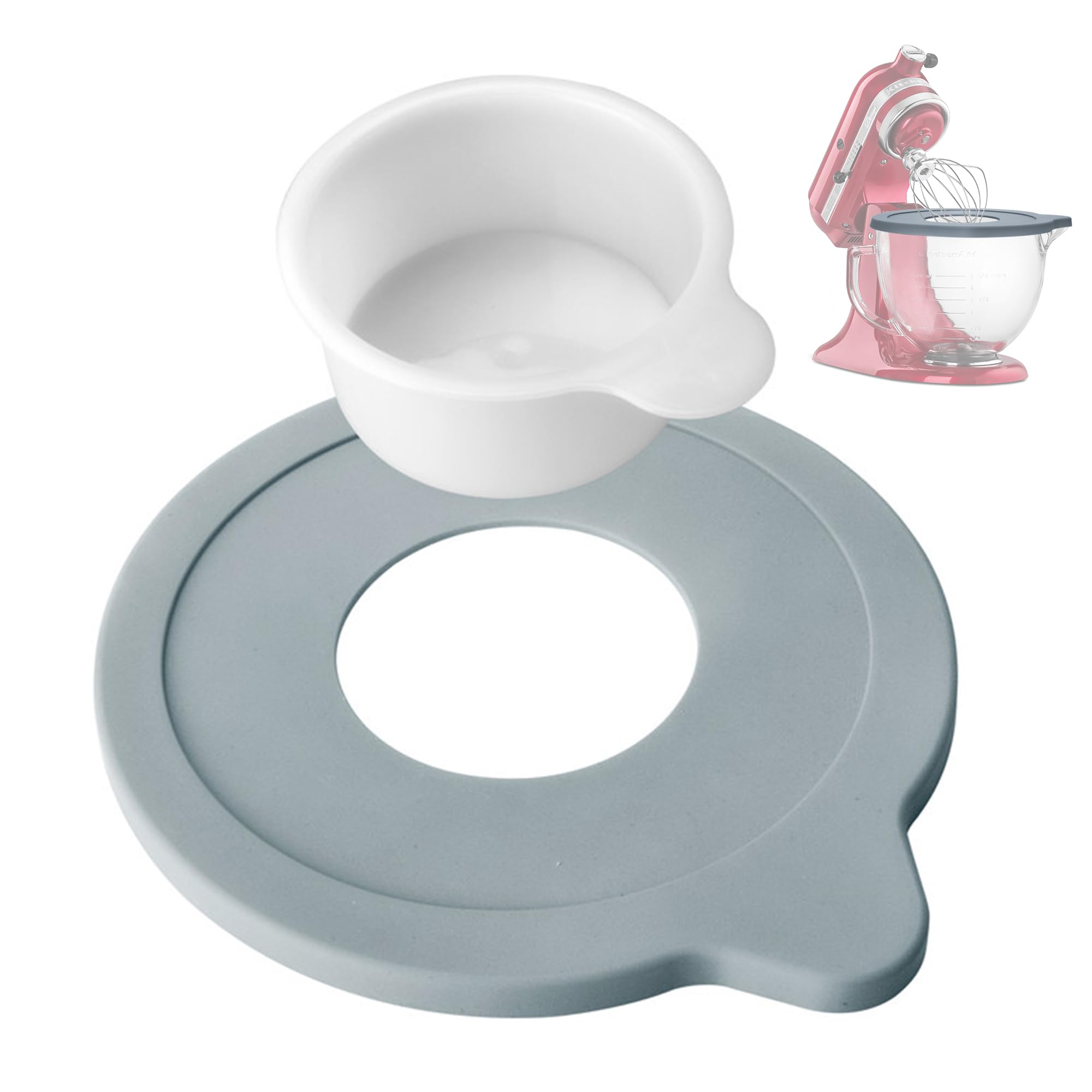 Silikon-Mixer-Schüsselabdeckung Kompatibel mit Kitchen Aid 4,5-5 Quart Kipp-Kopf Standmixer Schüsseln (Weiß Silikon-Mixer-Schüsselabdeckung Kompatibel mit Kitchen Aid 4,5-5 Quart Kipp-Kopf Standmixer Schüsseln (Weiß