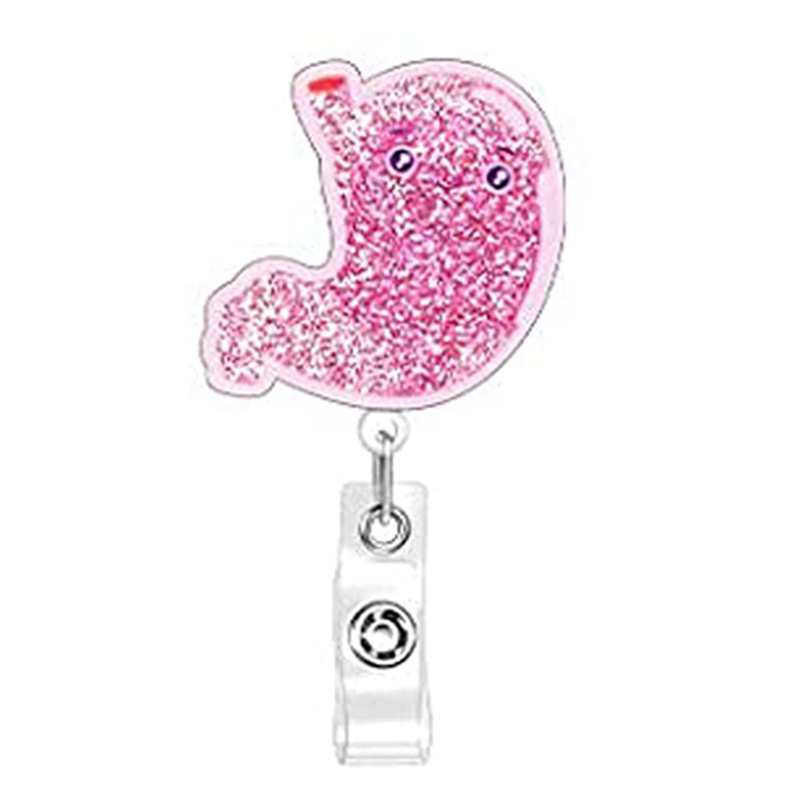 Maxtonser Acrylic Anatomical Organ Badge Reel Nurse Doctor Name Card Holder Acrylic Texture Suitable for Hospital Professional