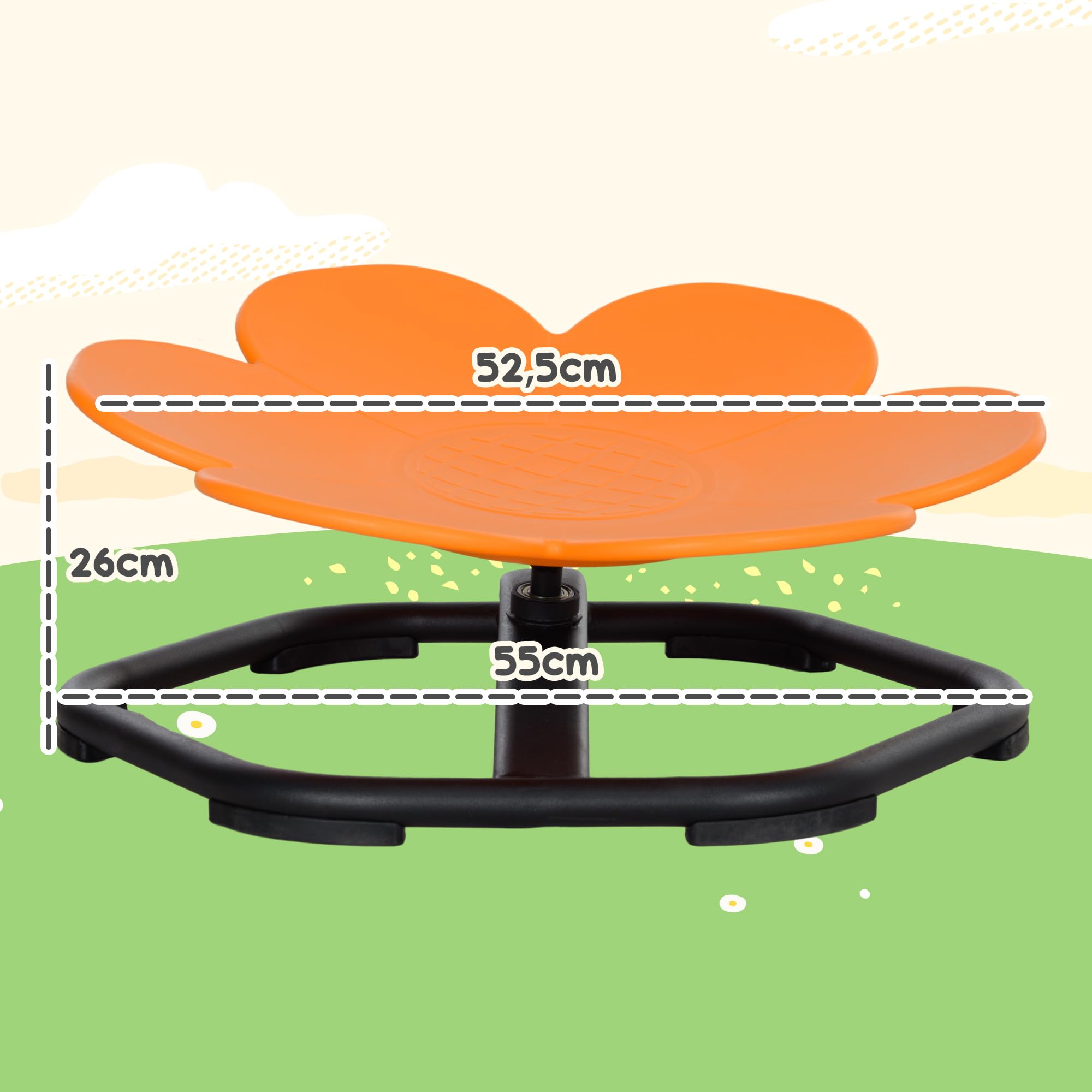 AIYAPLAY Karussell Kinder Drehstuhl 360° für Mädchen und Jungen Orange | Sensorischer Drehstuhl, Sensorisches Spielzeug für Autismus, Training Physische Koordination Gleichgewicht