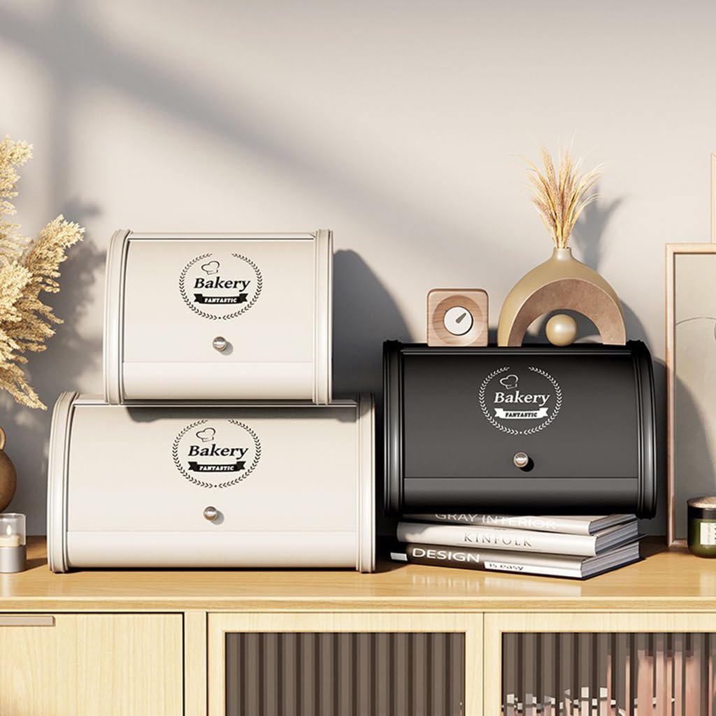 Amazon.co.jp: ブレッドケース パンケース 蓋付き金属製 スライド式扉