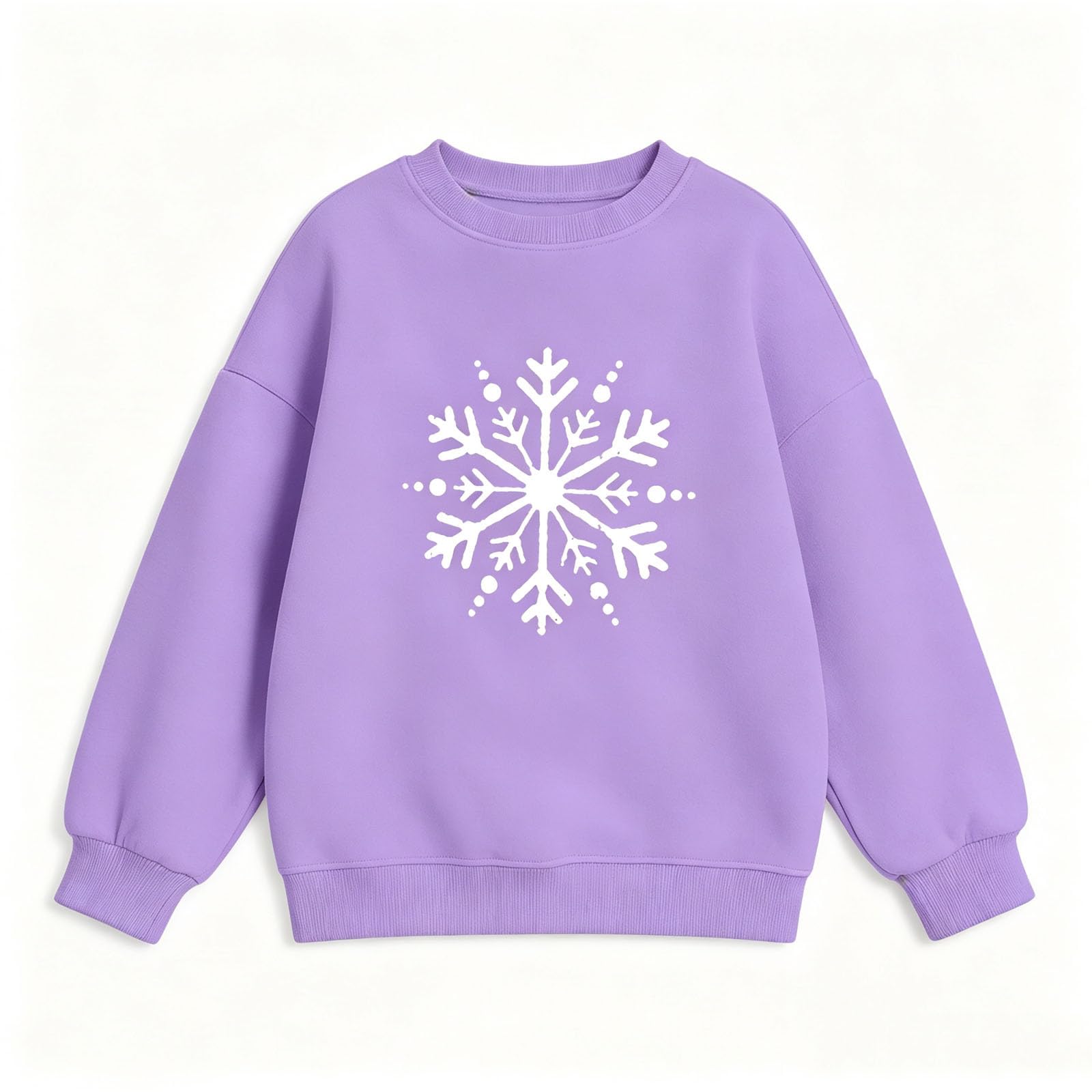 Felpa Ragazza Senza Cappuccio con Stampata Pullover Invernale Calda