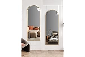 Full Door Mirror: Large Arched Door Mirror for Over The Door or Leaning