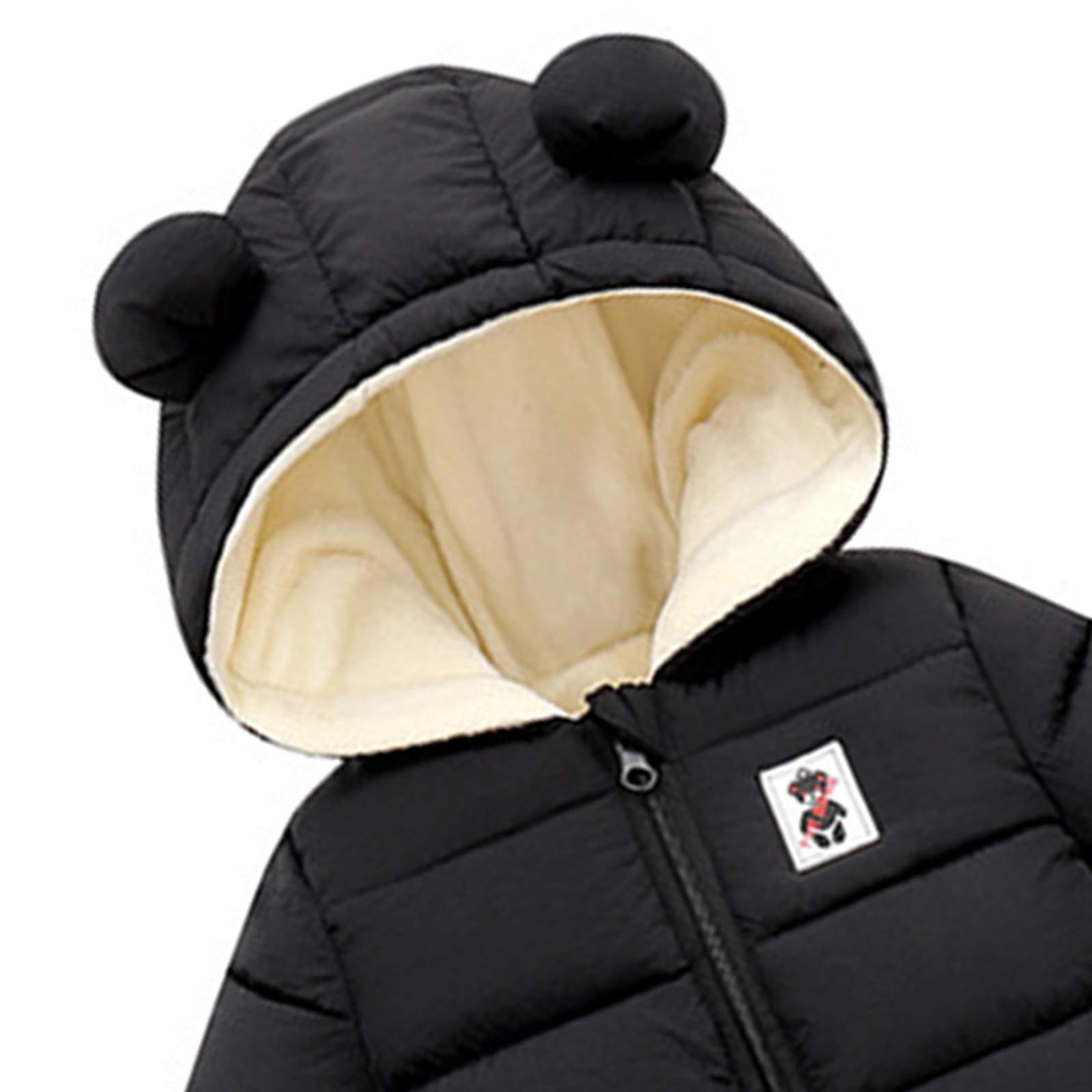 Borlai Grenouillère d'hiver chaude à capuche pour bébé fille et garçon avec double fermeture éclair