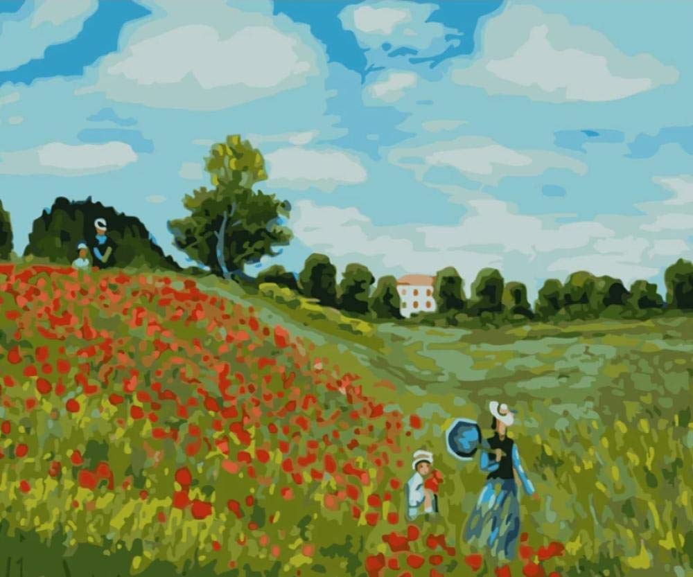 Peinture par numéros paysage de jardin acrylique toile 40x50cm loisir créatif
