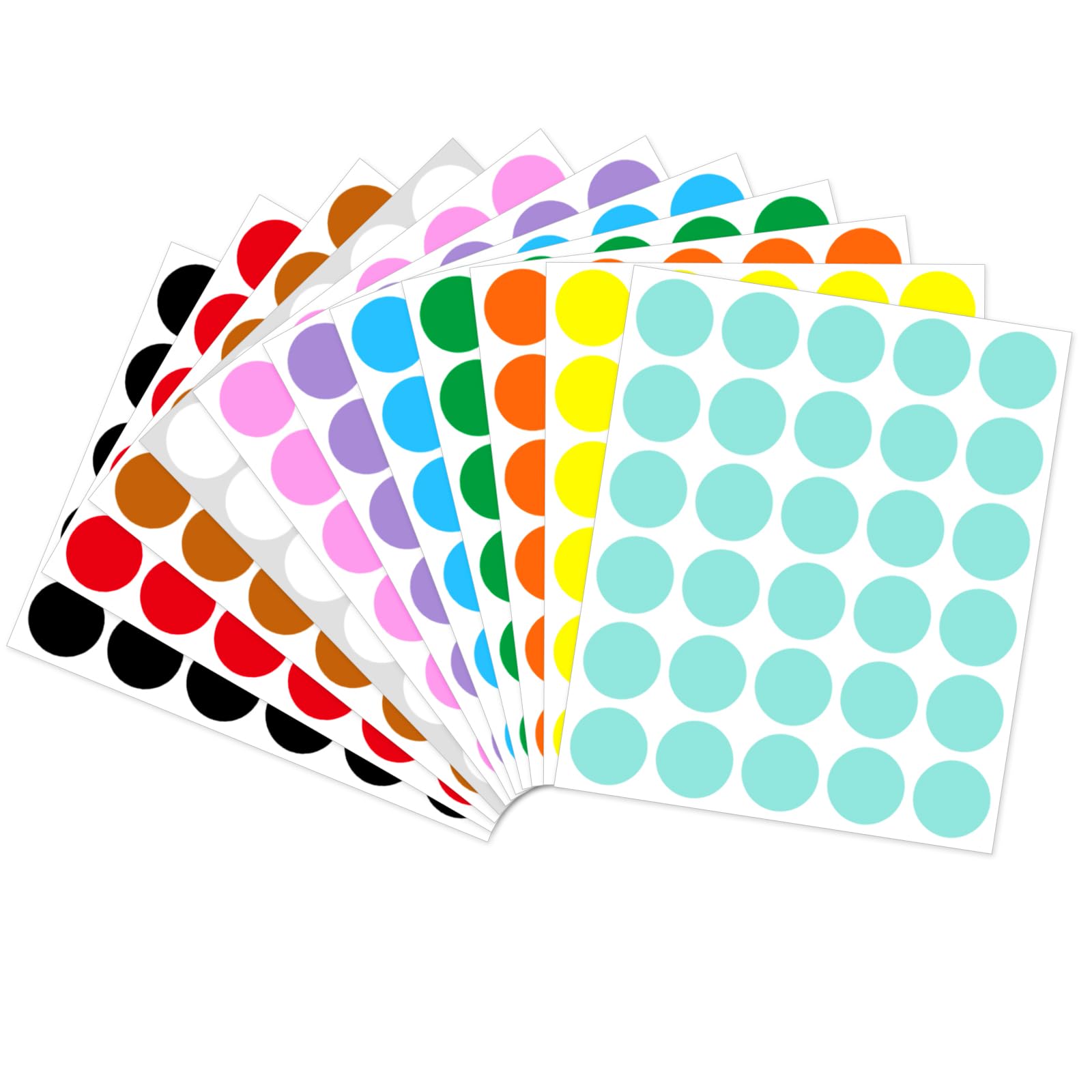 Lot de 660 étiquettes autocollantes rondes de 2,5 cm – 11 couleurs assorties