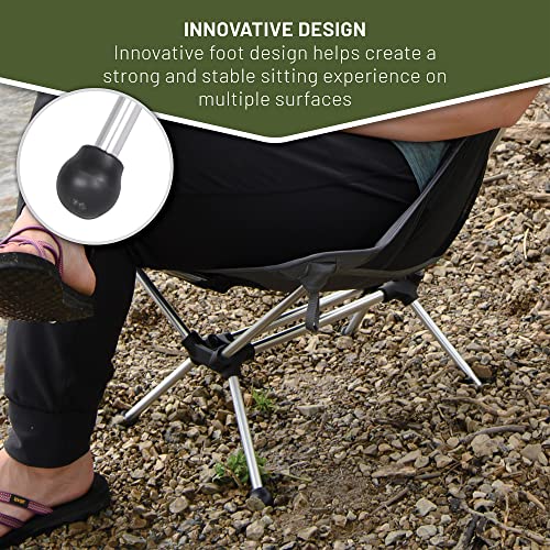 Timber Ridge Lightweight High Back Portable Backpacking Chair, Folding Compact Camping Chairs For Adults, Outdoor Lounge Chair With Carry Bag For Travel, Hiking, Beach, Picnic & Lawn, Supports 300Lbs #TOP3