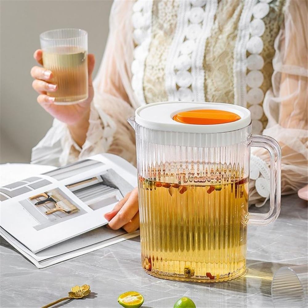 Caraffa d'acqua con coperchio, contenitore per succo da 2 l, in