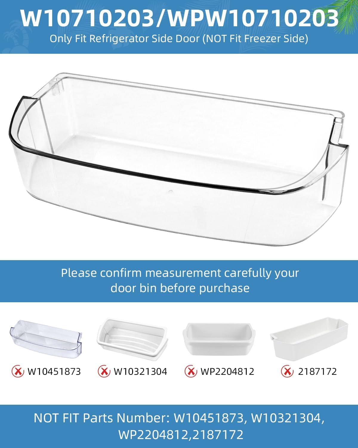 Whirlpool WPW10451873 - Estante De Repuesto Para Puerta De Refrigerador